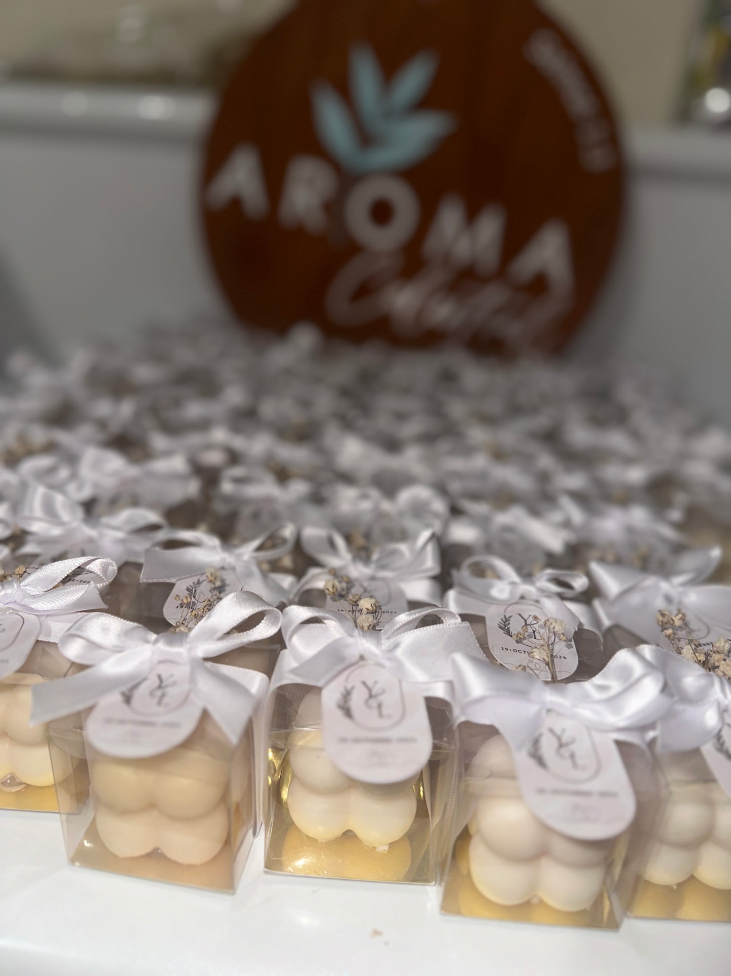 Bubbles en Caja Transparente con Tag Personalizado