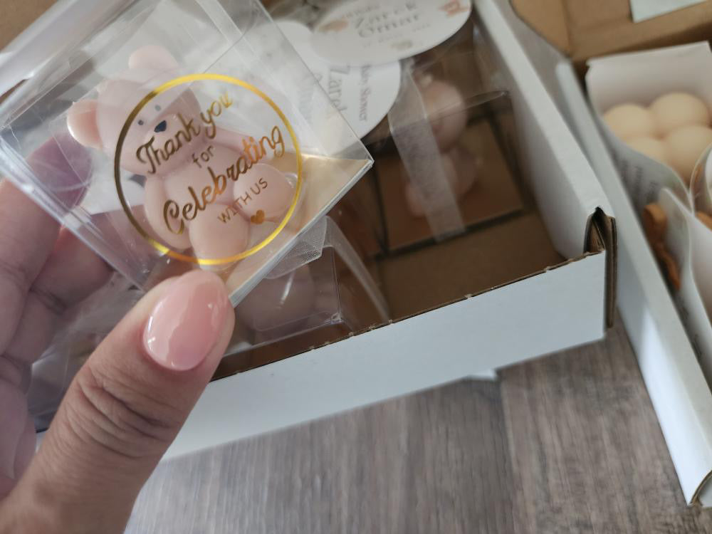 Vela de osito en caja transparente