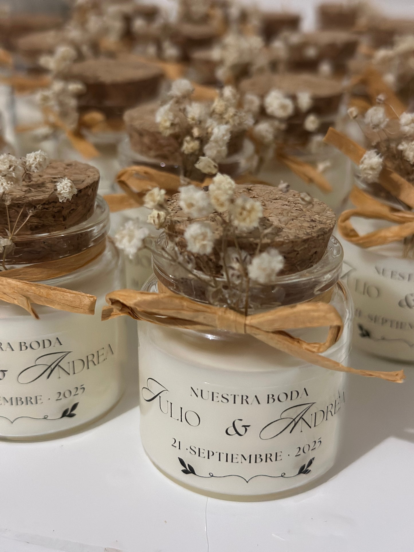 Velas de frasco con tapa en corcho
